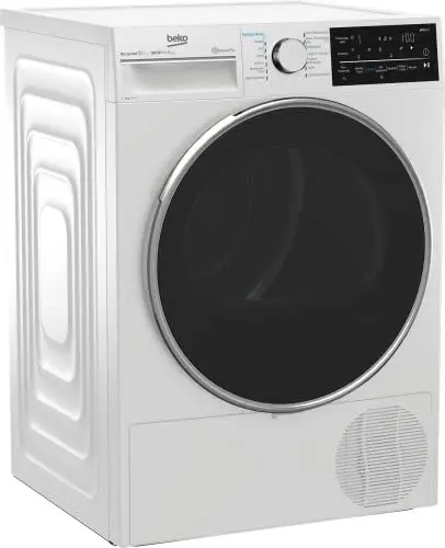 Produktbild: Beko bPRO 500 B5T62243W Tumble Dryer 8 kg, Front Loading Heat Pump Dryer, Suitable for Allergy Sufferers, 14 Programmes, IronFinish, Digital Display, Bluetooth & WiFi, White (Energy Class A+++)
