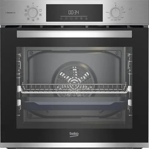 Produktbild: Beko BBIS12301XE b300 Einbau-Backofen 72 Liter, Multifunktionsofen mit 9 Funktionen, AeroPerfect, SteamAdd-Dampffunktion, SteamShine Reinigung, versenkbare Knebel, Edelstahl