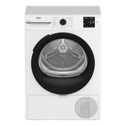 Produktbild: Beko BM3T38249W Wäschetrockner, 8 kg, Frontlader Wärmepumpentrockner, Hygiene Trocknen & Hygiene Auffrischen, 15 Programme, Knitterschutz, Silent-Programm, AquaWave Schontrommel, Weiß