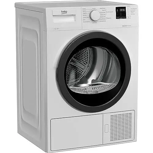 Produktbild: Beko DHC742GXS b300 Wärmepumpentrockner, Frontlader, 7 kg Beladungskapazität, nur 50,8 cm tief, 15 Programme, Sonsortrocknung, Knitterschutz, Allergikergeeignet, Säulenfähig, Schontrommel, Weiß