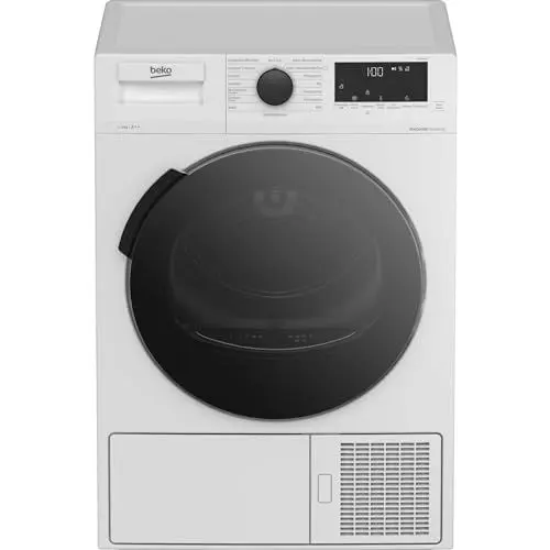Produktbild: Beko DHC946GX b300 Wärmepumpentrockner, Wäschetrockner, 9 kg, Frontlader, AquaWave Schontrommel, Hygiene Trocknen & Hygiene Auffrischen, 15 Programme, Weiß