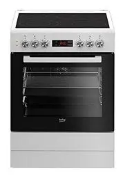 Produktbild: Beko FSM67320GWS Freistehender Elektroherd, 72l Nutzvolumen, 8 Heizarten, 5 Einschubebenen, Glaskeramik Kochfeld, 4 Kochzonen, Elektronikuhr, Energieeffizienzklasse A, leichte Reinigung, Weiß