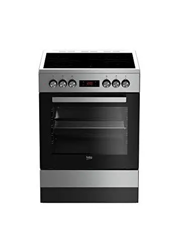 Produktbild: Beko FSM67320GXS b300 freistehender Herd mit Glaskeramik-Kochfeld, 72 l Volumen, 60 cm Breite, Multifunktionsofen, SteamShine, LED-Display, 8 Heizarten, herausnehmbare Seitengitter, Edelstahl