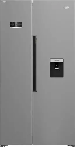 Produktbild: Beko GN163241XBN Side-by-Side Kombination, 576 l Gesamt, 364 l Kühlen, 212 l Gefrieren, HarvestFresh, NoFrost, Wasserspender mit Slim Wassertank, EverFresh+, Edelstahl-Look