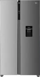 Produktbild: Beko GNO5322WDXPN Side-by-Side, Kühlschrank, Gefrierschrank, 532 l Gesamtvolumen, 347 Liter Kühlbereich, 185 Liter Gefrierbereich, Multifunktionsdisplay, NoFrost, Wasserspender, Edelstahl