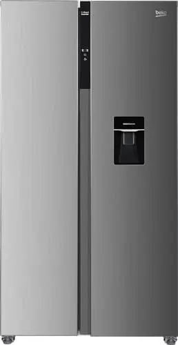 Produktbild: Beko GNO5322WDXPN Side-by-Side, Kühlschrank, Gefrierschrank, 532 l Gesamtvolumen, 347 Liter Kühlbereich, 185 Liter Gefrierbereich, Multifunktionsdisplay, NoFrost, Wasserspender, Edelstahl