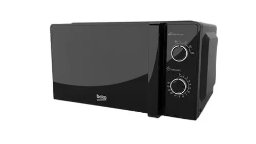 Produktbild: Beko MOC20100BFB Mikrowelle Solo 20 Liter, 700 W, Timer max. 30 min, 5 Stufen, Auftau- und Aufwärmfunktionen, Einstellung mit Drehknopf, Endanzeige, Drehteller mit 24,5 cm Durchmesser, Schwarz