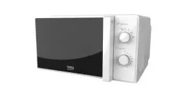 Produktbild: Beko MOC20100WFB Mikrowelle Solo 20 Liter, 700 W, Timer max. 30 min, 5 Stufen, Auftau- und Aufwärmfunktionen, Einstellung mit Drehknopf, Endanzeige, Drehteller mit 24,5 cm Durchmesser, Weiß
