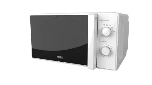 Produktbild: Beko MOC20100WFB Mikrowelle Solo 20 Liter, 700 W, Timer max. 30 min, 5 Stufen, Auftau- und Aufwärmfunktionen, Einstellung mit Drehknopf, Endanzeige, Drehteller mit 24,5 cm Durchmesser, Weiß