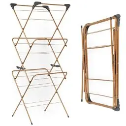 Produktbild: Beldray LA089397GRYU7 Klappbar Wäscheständer - wäschetrockner stander mit drei Ebenen, Erweiterbar Wäscheturm mit 15m Trockenraum, 7kg Gewichtskapazität, Haken zum Aufhängen von Kleidung, 150 Years