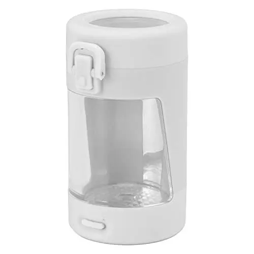 Produktbild: Beleuchtetes Vergrößerungsglas, Glas mit LED-Licht und Lupe, Tragbares Aufbewahrungsglas Zigaretten, Transparenter, Luftdichter Behälter mit Löffel (Weiß)