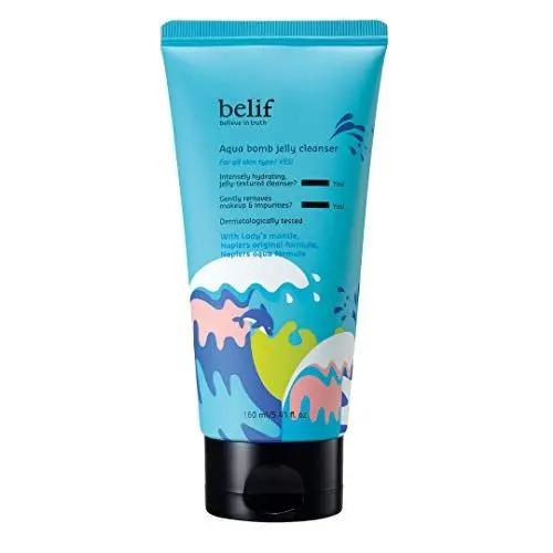 Produktbild: Belif Aqua Bomb Jelly Reiniger 160ml | Frauenmantel-Haferschalen, Aminosäuren | Hautfreundlicher Make-up-Entferner | Clean Beauty Gesichtsreinigungsschaum | Schäumender Gesichtsreiniger