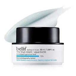 Produktbild: Belif True Cream Aqua Bomb 50ml, Leichte Feuchtigkeitscreme, Frauenmantel Haferschalen, Hydratation Gesichtscreme, Mischhaut bis Fettige Haut, Tagescreme Gesichtspflege, Koreanische Kosmetik