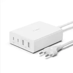 Produktbild: Belkin 108-W-GaN-USB-Ladestation für mehrere Geräte, schnelles Ladegerät mit 2x USB-C und 2x USB-A, Dock/Hub für MacBook, Pro, Air, iPhone 16/15, Pro, Max, mini, iPad Pro, Air, Galaxy, andere Geräte