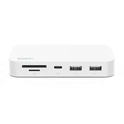 Produktbild: Belkin 6-in-1-USB-C-Hub, rückseitig montierbare Dockingstation für iMac 24″ mit SD-/microSD-Kartenleser, 2 USB-A-Ports, USB-C-Port schnellen Datentransfer und Peripheriegeräte, Weiß, INC011btWH