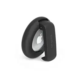 Produktbild: Belkin Apple AirTag Hülle mit Clip, Secure Holder Schutzhülle mit Schlüsselanhänger, Schlüsselring, Zubehör mit Kratzschutz – Schwarz
