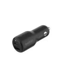 Produktbild: Belkin BoostCharge 2-Port-Kfz-Ladegerät, 42 W, Schnellladen mit USB-C, 30 W PPS, USB-A-Anschluss, 12 W, für Apple iPhone 16, 16 Pro, 16 Pro Max, iPhone-Serien 15, 14, Samsung Galaxy S24 usw. – Schwarz