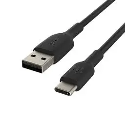 Produktbild: Belkin BoostCharge USB-C-Ladekabel, USB-C-/USB-A-Kabel, USB-Typ-C-Kabel für Geräte wie iPhone 16, iPhone 15, Samsung Galaxy S24, S24+, S24 Ultra, Pixel, iPad und Nintendo Switch, 2 m, Schwarz