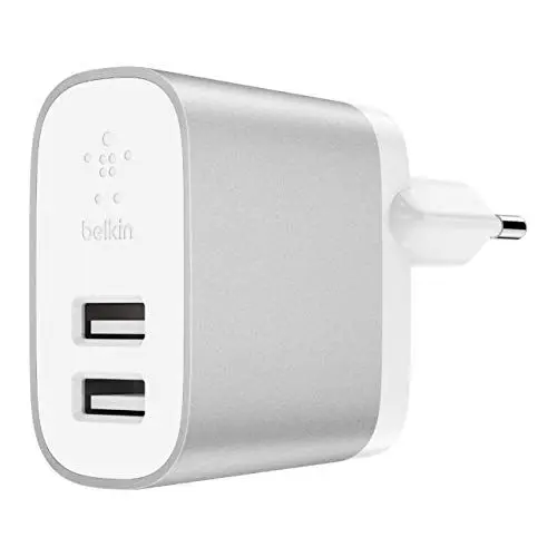 Produktbild: Belkin Boost Charge 2-Port Netzladegerät (24 W, geeignet für iPhone XS, XS Max, XR, Samsung Note9, S9, S9+ und andere Geräte)