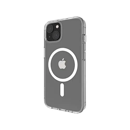 Produktbild: Belkin MagSafe-kompatible Hülle für das iPhone 13 mit antimikrobieller Beschichtung, integrierten Magneten, UV-beständigen Materialien und erhöhten Rändern zum Schutz der Kamera - durchsichtig