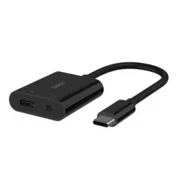 Produktbild: Belkin RockStar™ 3,5-mm-Audio- + USB-C®-Ladeadapter, Kopfhörer-Adapter, Schnellladen mit USB-C Power Delivery, 60 W, u. a. für iPhone 15, iPad Pro, Galaxy, Note, Google Pixel, LG, Sony Xperia, Schwarz