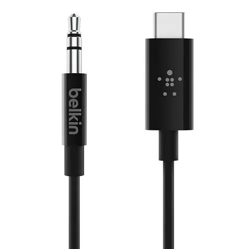 Produktbild: Belkin RockStar Audiokabel mit USB-C-Stecker (USB-C-/3,5-mm-Klinken-Audiokabel, USB-C-/AUX-Kabel, 0.9 m)