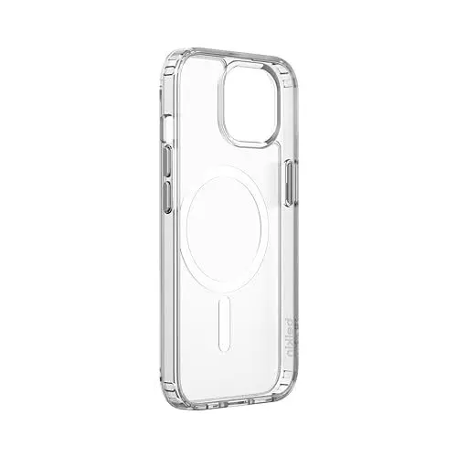 Produktbild: Belkin SheerForce antimikrobielle, mit MagSafe kompatible Handyhülle für iPhone 15, durchsichtige iPhone 15 Hülle mit integrierten Magneten und erhöhten Rändern zum Schutz des Displays und der Kamera