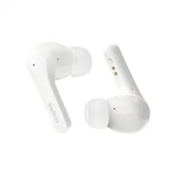 Produktbild: Belkin SoundForm™ Motion True Wireless In-Ear-Kopfhörer, Noise Cancelling, kabelloses Ladecase, 2 Mikrofone, Spritzwasserschutz, Schutzart IPX5, Bluetooth-Earbuds für iPhone, Samsung – Weiß