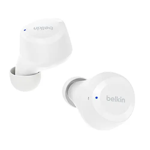 Produktbild: Belkin SoundForm Bolt True Wireless In-Ear-Kopfhörer, kabelloser Kopfhörer mit Mikrofon, Akkulaufzeit bis zu 28 Std., Monomodus, Schweiß- und Spritzwasserschutz der Schutzart IPX4, für iPhone, Galaxy