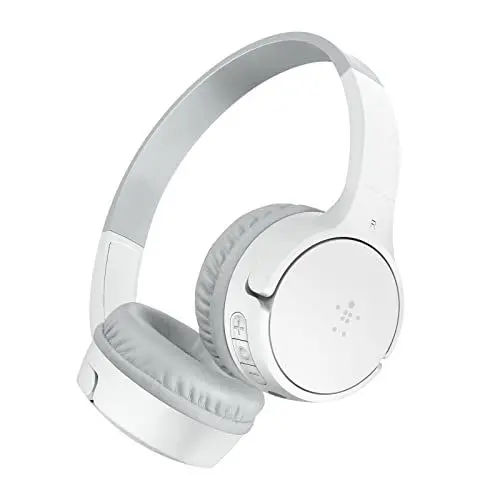 Produktbild: Belkin SoundForm Mini drahtloser Kinder-On-Ear-Kopfhörer mit integriertem Mikrofon zum Online-Lernen, für Schule und Reisen, kompatibel mit iPhones, iPads, Galaxy- und Anderen Geräten- Weiß