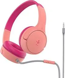 Produktbild: Belkin Sound Form Mini On-Ear-Kopfhörer mit Kabel für Kinder, Mit integriertem Mikrofon für die Schule, Für Reisen, Zum Spielen, Für Geräte mit 3,5-mm-Klinkenanschluss, Rosa, One Size