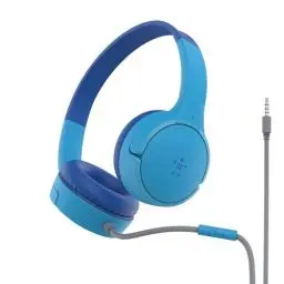 Produktbild: Belkin Sound Form Mini On-Ear-Kopfhörer mit Kabel für Kinder, Over-Ear-Headset mit integriertem Mikrofon für die Schule, Reisen und zum Spielen, Für Geräte mit 3,5 mm Klinkenanschluss, Blau, One Size
