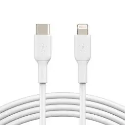 Produktbild: Belkin USB-C-/Lightning-Kabel (iPhone-Kabel zum Schnellladen für das iPhone 14 oder ältere Modelle) Boost Charge MFi-zertifiziertes iPhone USB-C-Kabel (Weiß, 1 m)