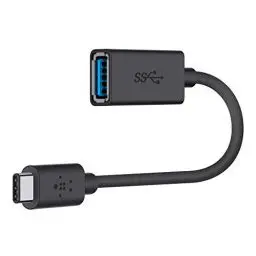 Produktbild: Belkin USB-C/USB-A-Adapter F2CU036btBLK, USB C, USB A, F2CU036BTBLK (F2CU036btBLK, USB C, USB A, 3.2 Gen 1 (3.1 Gen 1), 5000 Mbit/s, Black)