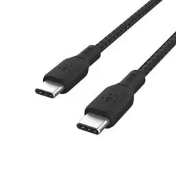 Produktbild: Belkin USB-C/USB-C-Kabel, 100 W Power Delivery USB-IF-zertifiziertes 2.0-USB-C-Ladekabel mit doppelt geflochtenem Nylonmantel, iPhone 16, iPhone 15, iPad Pro, MacBook, Galaxy S24, Pixel, 2 m - Schwarz