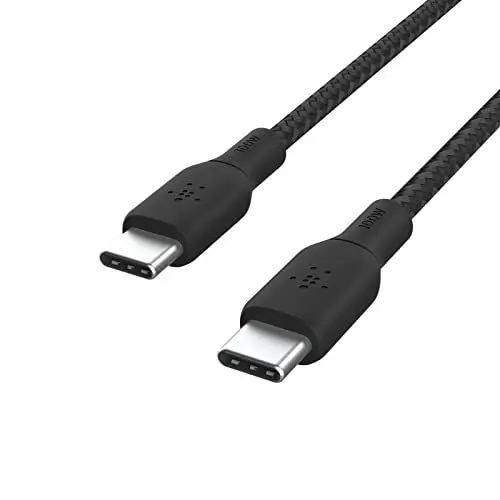 Produktbild: Belkin USB-C/USB-C-Kabel, 100 W Power Delivery USB-IF-zertifiziertes 2.0-USB-C-Ladekabel mit doppelt geflochtenem Nylonmantel, iPhone 16, iPhone 15, iPad Pro, MacBook, Galaxy S24, Pixel, 2 m - Schwarz