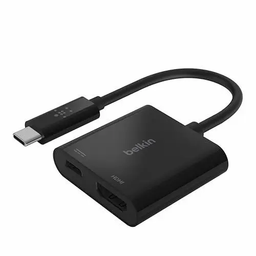 Produktbild: Belkin USB-C-zu-HDMI-Adapter + Aufladen (4K-UHD-Videounterstützung, Power Passthrough bis zu 60 W für angeschlossene Geräte)