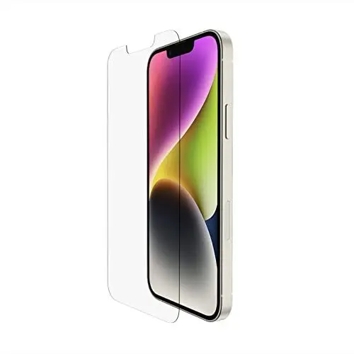 Produktbild: Belkin UltraGlass iPhone 14/13/13 Pro Displayschutzfolie, antimikrobielle Beschichtung, einfache blasenfreie Anbringung mit mitgelieferter Positionierungsschale, Härtegrad 9H (OVA078zz)