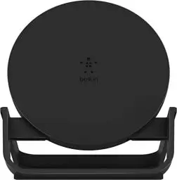 Produktbild: Belkin drahtloser BoostCharge Ladeständer, 10 W (Qi-zertifiziertes schnelles drahtloses Ladegerät für das iPhone oder Geräte von Herstellern wie Samsung und Google), Schwarz