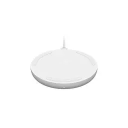 Produktbild: Belkin drahtloses BoostCharge Ladegerät, 10 W (Qi-zertifiziertes schnelles drahtloses Ladegerät für das iPhone oder Geräte von Herstellern wie Samsung und Google) – Weiß, ohne Netzstecker