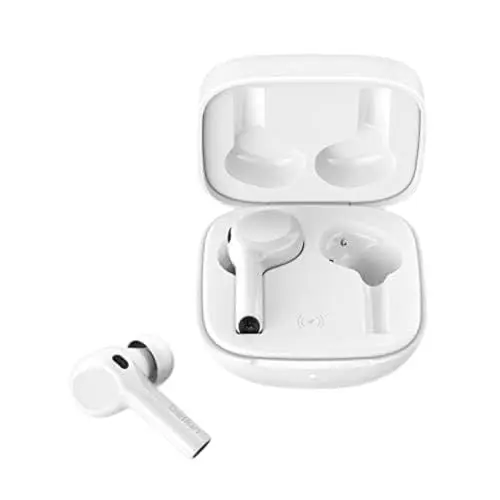 Produktbild: Belkin kabelloser Bluetooth-Kopfhörer mit kabellosem Ladecase, SOUNDFORM Freedom True Wireless, Schweiß- und Spritzwasserschutz der Schutzart IPX5, tiefer Bass, für iPhones und Android-Geräte – Weiß