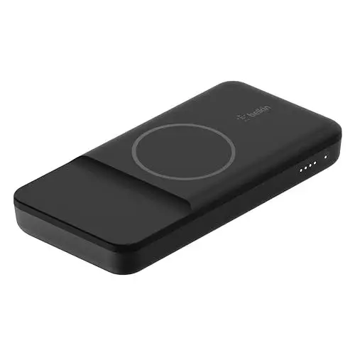 Produktbild: Belkin magnetische drahtlose Powerbank 10K (portables Ladegerät kompatibel mit MagSafe für iPhone 16-Modelle, drahtloses Laden mit 7,5 W, 18-W-USB-C PD-Ein/Ausgang, mit USB-C/USB-C-Kabel) – Schwarz