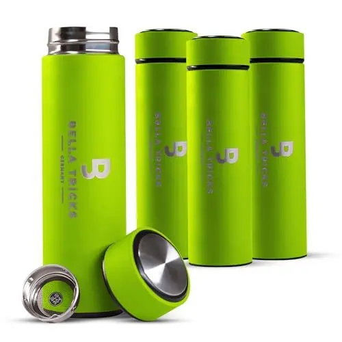 Produktbild: Bella Tricks Stainless Steel Water Bottle 500ml, Trinkflasche Edelstahl, BPA freie Thermosflasche für kalte und heiße Getränke, Doppelwandig Vakuumisoliert