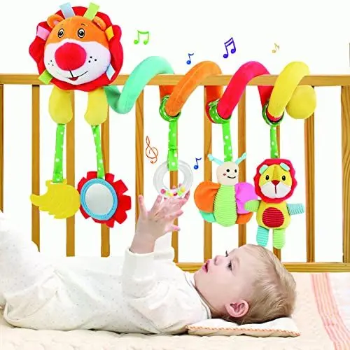 Produktbild: BelleStyle Activity Spirale Baby Spielzeug 0 3 6 Monate, Kinderwagen Spielzeug Plüschtiere Babyschale Kinderbett Babyspielzeug Motorikspielzeug zum Aufhängen für Baby Kleinkinder Mädchen Junge