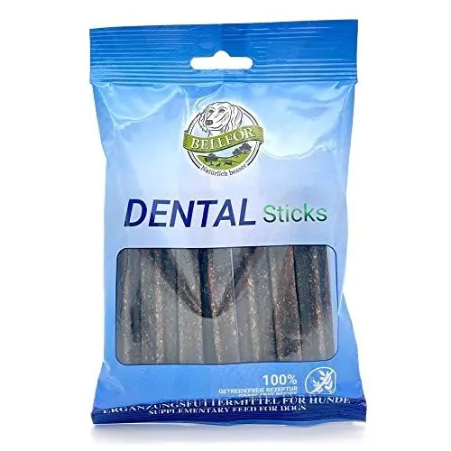 Produktbild: Bellfor Natürliches Zahnpflege Gegen Zahnstein Einfache Anwendung und Dosierung Ausgezeichnete Bekömmlichkeit Bekämpft schlechten Atem und Plaque Für Alle Hunderassen Geeignet (100 g, Sticks)