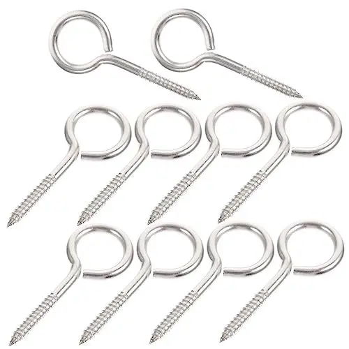 Produktbild: BELLIFFY 10St schrauben aufhängehaken hebehaken aufhänger drahtkörbe hanger Schmuckhaken Schraubauge für Schraube Auge Bügelstift Augenschraube Schraubhaken, Betonhaken Metall Silver