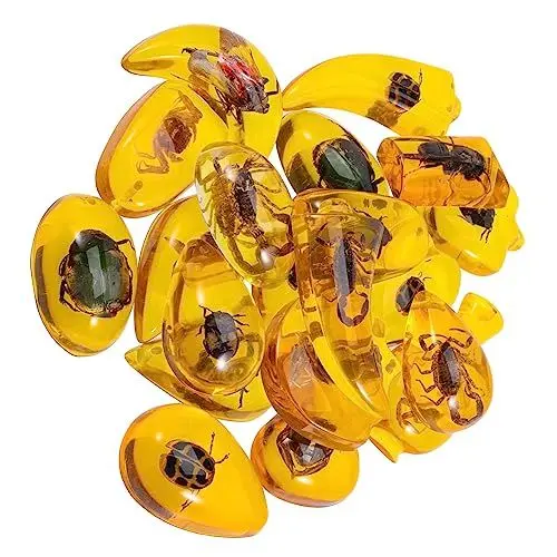 Produktbild: BELLIFFY 10st Kinderspielzeug Insektenexemplar Bernstein Bernsteinschmuck Bernstein Schmuckstein Bernstein Anhänger Schmetterlingsanhänger Aus Bernstein Schmuck Bernstein Charms Harz