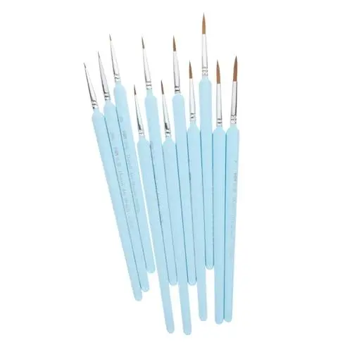 Produktbild: BELLIFFY 11St Zeichenstift acrylbilder nagelgele brush set farbpinsel pinselstifte nagelöle Miniaturfarbe Farbe für Acrylmalerei Farbe für Miniaturmalerei Detailpinsel weiches Fell Sky-blue