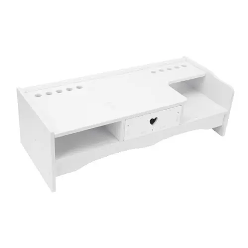 Produktbild: BELLIFFY Weiß Laptop Stand Riser Schreibtisch Monitor Riser Platzsparende Pc Erhöhung Rack