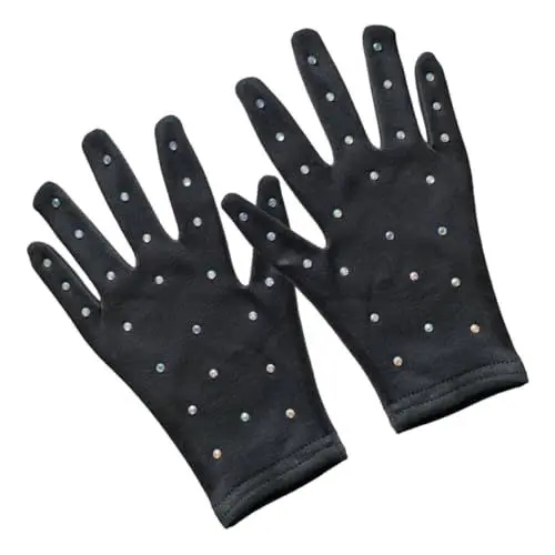 Produktbild: BELLIFFY 1 Paar Skating-Handschuhe Mädchen-Eiskunstlauf-Handschuhe Dekorativ Bühnenhandschuhe Für Auftritte Dekorative Eislaufhandschuhe Für Mädchen Tanzparty-Handschuhe Mädchen -Stoff